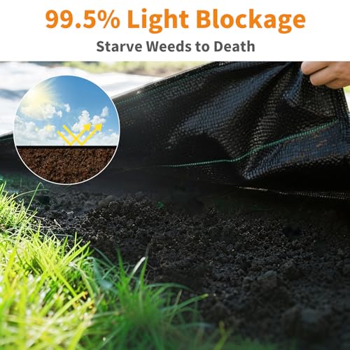 AMAGABELI GARDEN & HOME 3ft x 100ft 3.2oz Weed Barrier Landscape Fabric Garden Cloth Heavy Duty Weed Control Blocker Mat Gardening Ground Cover Durable Woven Geotextile Fabric Driveway Underlayment - size: 3.2oz-3x100ft