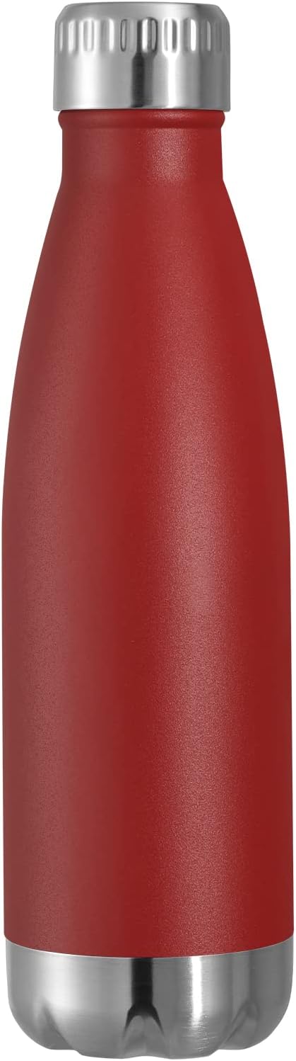 VEGOND 17oz Stainless Steel Water Bottles, Reusable Metal Sports Water Bottle Keeps Drink Hot and Cold, BPA Free Double Wall Vacuum Cola Shape Insulated Water Bottle for Camping Gym, 1 Pack