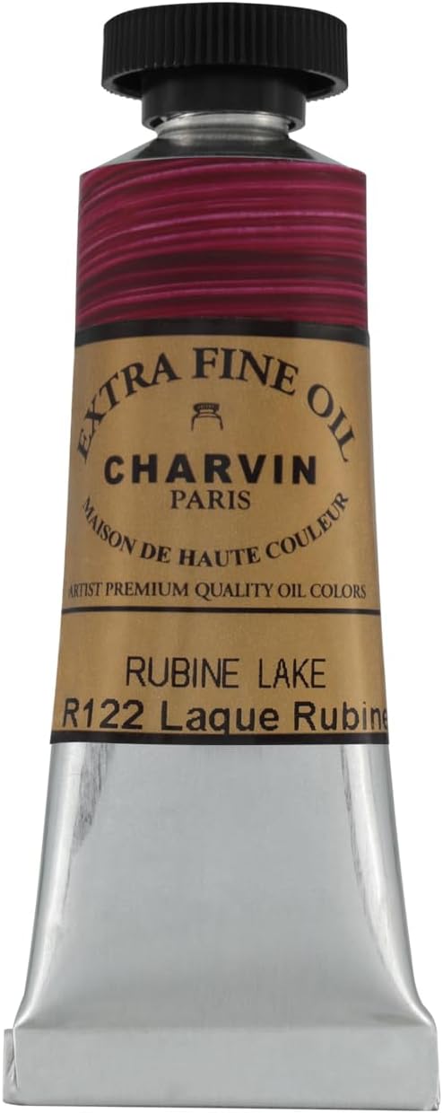 Charvin Extra Fine Oil Paint, Rubine Lake 20 ml - Triple-Milled, Rich Texture, Poppy Oil-Based, Light-Fast, Handmade, Archival Quality
