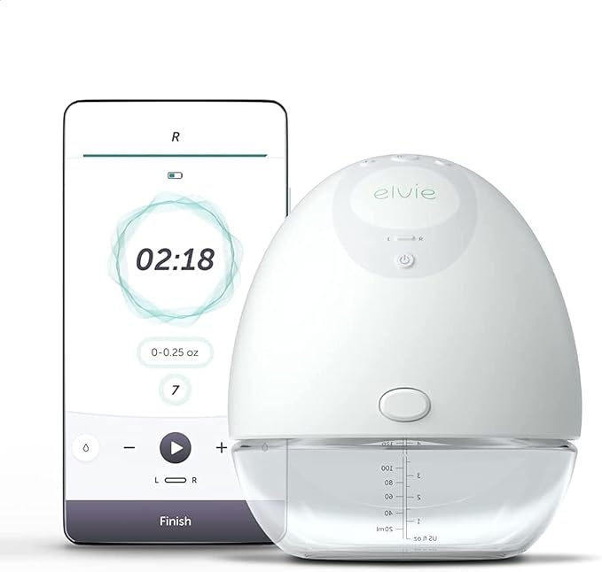 Elvie - Single, Wearable Breast Pump w/App - The Smallest & Quietest - Portable - Hands Free & Discreet - Automated w/Four Personalized Settings - Includes 3 Sets of Breast Shields