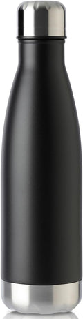 MEWAY 17oz Sport Water Bottle Vacuum Insulated Stainless Steel Leak-Proof Double Wall Cola Shape Water Bottle,Keep Drinks Hot & Cold (Black,1 Pack)