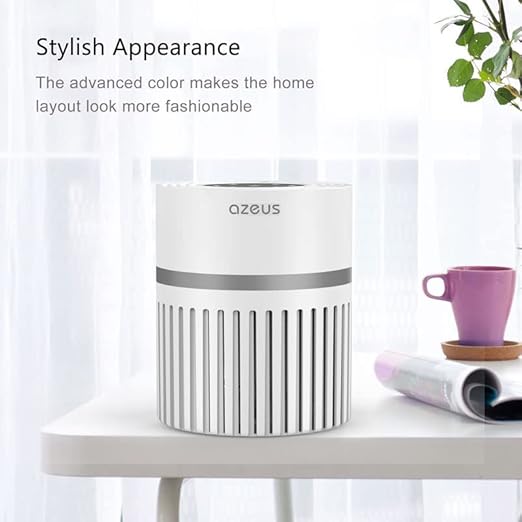 Azeus Air Purifier for Large Room With High CARD Rate, Portable Desktop Air Purifier With H13 True HEPA Filter and 3 Modes for Travelling Small Room, Bedroom, Home,Office