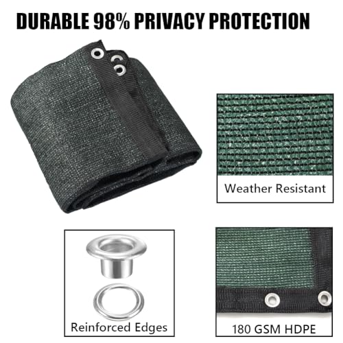 Privacy Fence Screen 3 X 80 FT, Heavy Duty Outdoor Shade Mesh Cloth for Garden, Backyard, Patio, Balcony & More – UV Protection, Windproof & Durable – Easy Installation with Grommets, Customizable - size: 3FT X 80FT