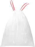 2.6 Gallon Trash Bag Drawstring, Small Garbage Bags 2.6 Gal, 1.18Mil Thickness, 40x50cm, 4.9g/pcs, Pack of 68, Unscented, Clear