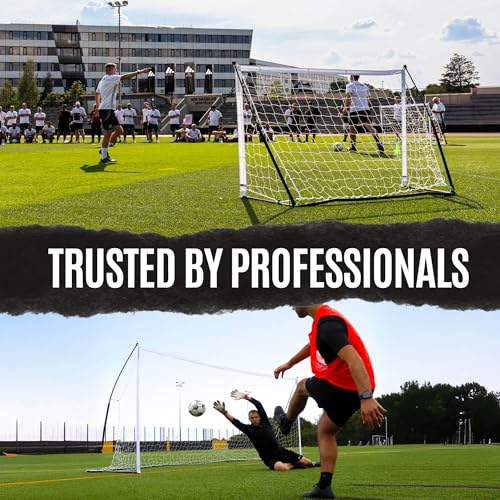 QUICKPLAY Kickster Soccer Goal Range – Ultra Portable | Quick and Easy Set Up | Includes Net and Carry Bag | Available in 7 Sizes | Backyard Soccer Net for Kids & Adults [Single Goal] - style: Futsal 9.8 x 6.5'