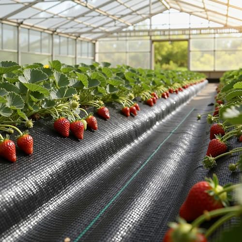 VEVOR Weed Barrier Fabric Heavy Duty, 6x250FT 5oz Landscape Fabric, Woven Weed Blocker Fabrics, Garden Fabrics Weeds Barrier, Weeds Control Ground Cover, Geotextile Webbing, Gardening Mat, Black - size: 6FT*250FT-5oz