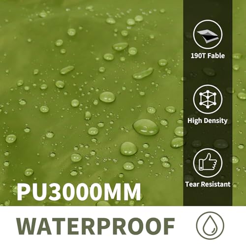 Frelaxy Tent Footprint, Waterproof Camping Tarp, Durable Tent Floor to Elevate Your Camping, Hiking, Backpacking, Hammock, Beach Experience - color: Army Green, size: 2 Person—56'' x 80''