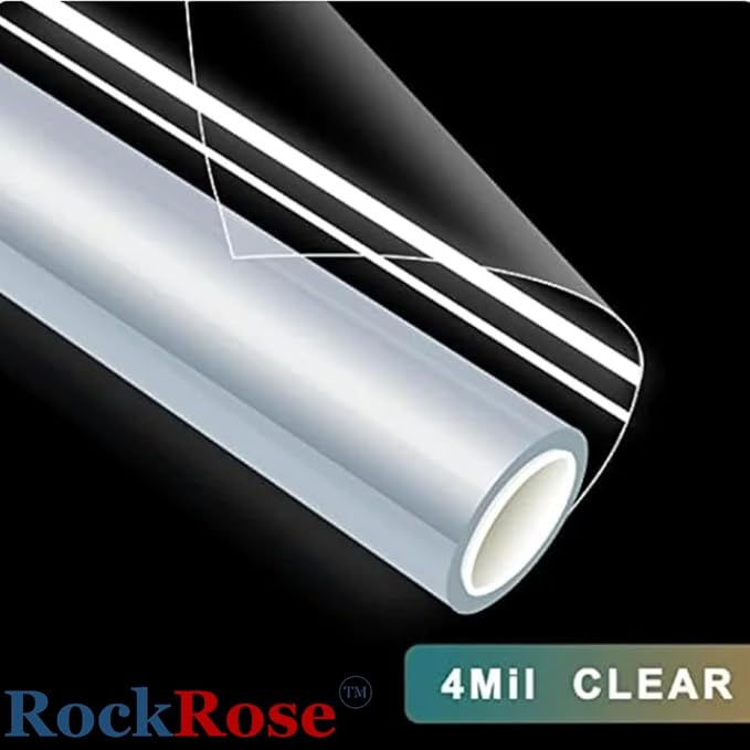 UV 99% Security and Safety 4 Mil Clear Window Film Shatterproof Anti Shatter Tempered Glass Film for Home and Office Windows (Clear, 24 in x 50 FT)