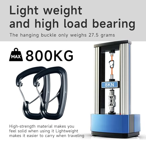 Heavy Duty Carabiner Clip Hook 8KN (1763 lbs), 2 PCS Ultra-Light Aluminum Caribeaners with Double Door D Ring Shape, for Hammock, Camping, Hiking, Backpacking, Dog Leash, Keychain Clip - style: 2#Rainbow-4pc