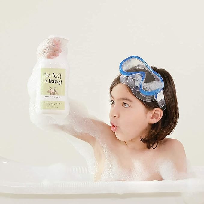 I'm NOT A Baby! Kids Body Wash– Dermatologist Tested, Allergen free, Cruelty-free, PETA, Gentle for Kids, Goat Milk, 10 Fl Oz