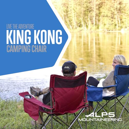 ALPS Mountaineering King Kong Camping Chairs for Adults with Mesh Cup Holders and Pockets, Built Durable and Reliable with Compact Foldable Steel Frame - color: Green