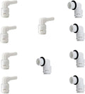 1/4" Inch Male Thread to Tube connector & 1/4" Stem elbow,NSF Certified Plastic Quick Connect RO Fittings（5 Male Elbow + 5 Stem Elbow ）
