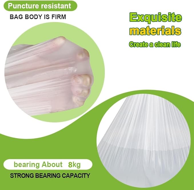 SWIHELP Medium Garbage Bags 8 Gallon /30 Liter Trash Bags Wastebasket Bin Liners Plastic Trash Bags for Bathroom Bedroom Office Trash Can 220 Count