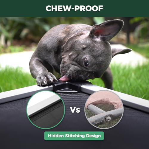 FXW TitanNest Chew-Proof Elevated Dog Bed, Raised Cot for Indoor/Outdoor/Camping Use, Durable & Waterproof Cooling Pet Bed for Extra-Small Dogs, 30.0" L x 22.0" W x 4.5" H, Black - size: X-small Dog (30.0"l X 22.0"w X 4.5"h)
