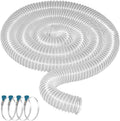 Qucship Heavy PVC Dust Hose, 2-1/2" x 10', Flexible PVC Fume Hose with Carbon Steel Wire Coil for Collection Systems