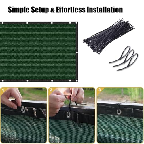 Privacy Fence Screen 3 X 75 FT, Heavy Duty Outdoor Shade Mesh Cloth for Garden, Backyard, Patio, Balcony & More – UV Protection, Windproof & Durable – Easy Installation with Grommets, Customizable - size: 3FT X 75FT