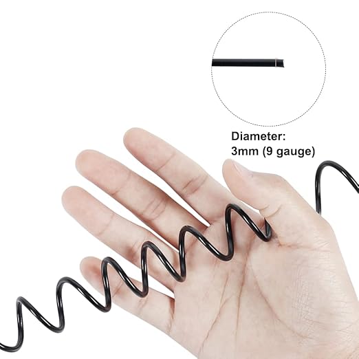 Tenn Well 9 Gauge Aluminum Wire, 50 Feet 3mm Bendable Metal Craft Wire for Sculpting, Armature Making, Jewelry Making, Wire Weaving and Wrapping (Black)