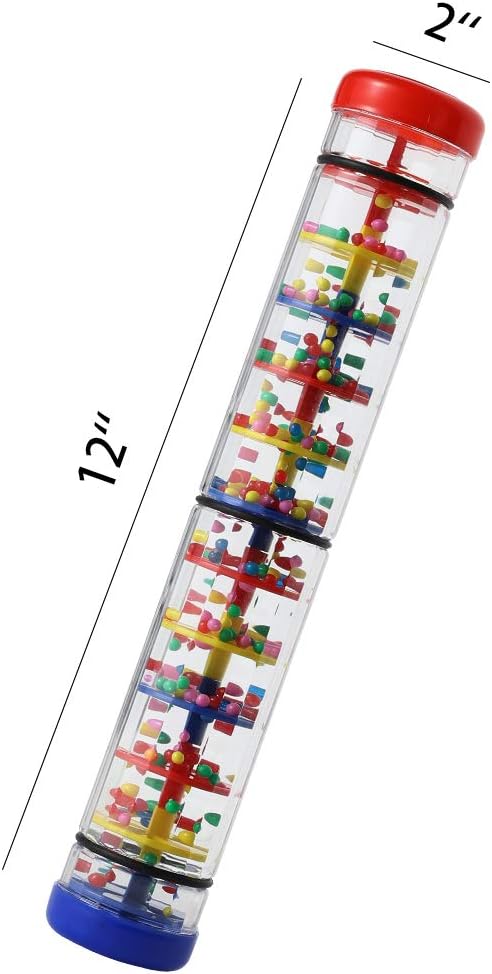Rainmaker 12 inch Rain stick for babies Rattle Tube Rain Stick Shaker Music Sensory Auditory Instrument Toy For baby child girl (12 inch)