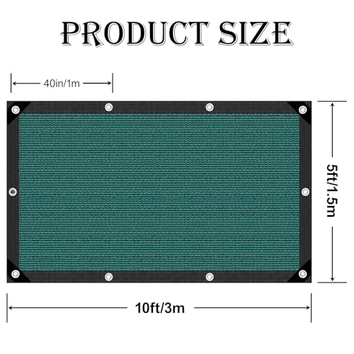 80% Sun Shade Cloth,Pergola Shade Cover Canopy with Grommets,Sun Screen Fabric Tarp for Patio,Outdoor,Garden,Backyard[Green5×10FT] - size: 5×10FT
