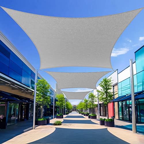 Shade&Beyond Shade Sail 10'X18' Rectangle Light Grey Breathable UV Block Outdoor Canopy for Backyard Patio Pergola Garden Deck(We Make Custom Size)