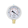30 inHg Vacuum Silicone Oil Liquid Filled Low Pressure Gauge, 2.5" Dial Size, 1/4" NPT Lower Mount, 304 Stainless Steel Case, for Water Pipe, HVAC, Water Oil Air Pressure Test