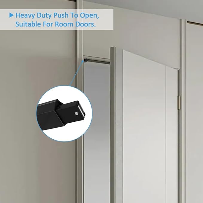 Heavy Duty Push to Open Door Latch,20 Pack Black Magnetic Push Latches, Hidden Push Touch Latch Hardware for Push to Open Cabinet,Magnetic Door Catch for Cabinet Drawer Wardrobe Kitchen Door