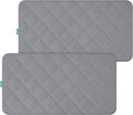 Crib Mattress Protector Waterproof Crib Sheets Fitted 2 Pack Gray Quilted Toddler Mattress Pad Cover 52" x 28" Machine Washable