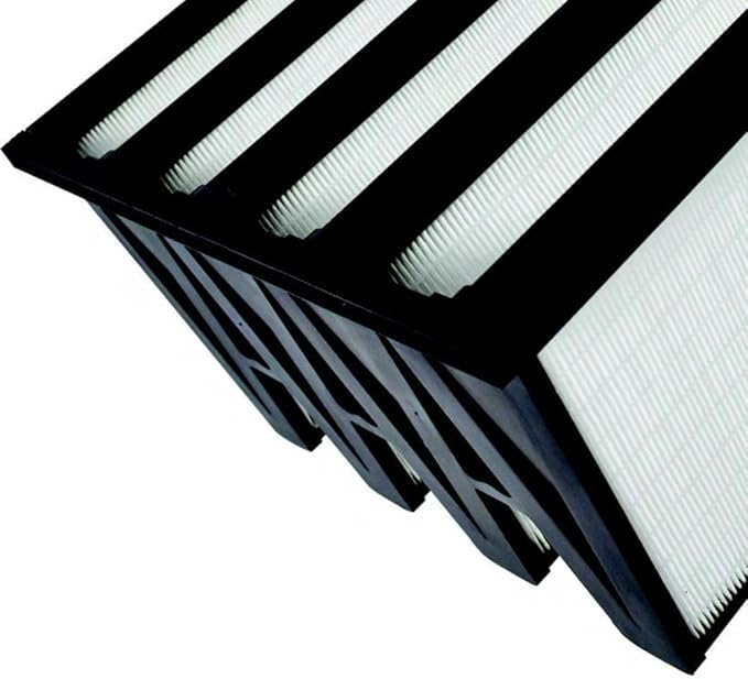 Synthetic Mini Pleat Rigid V-Bank Air Filter 24x12x12 (4V) – MERV 15 ASHRAE 52.2 High-Efficiency HVAC Filter for Commercial, Industrial, Hopsitals & Cleanroom Use - (Pack of 2)