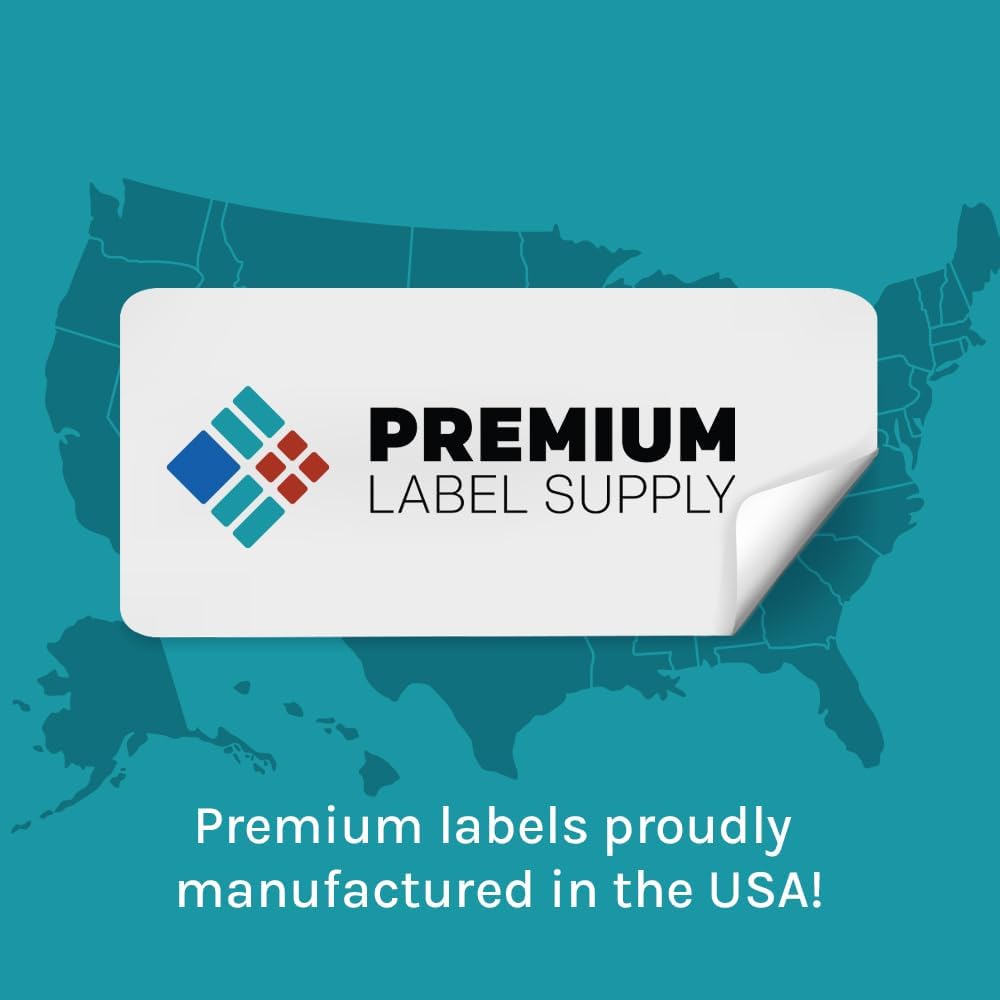 Premium Label Supply Bright Neon Color Fluorescent Sticker Labels - 1.5" x 1.5" Square Labels - (Fluorescent Green, 12,000 Labels)