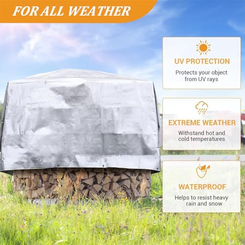 6 x 20ft Tarps Heavy Duty Thick Waterproof, Poly Canopy Silver + Black Tent Shelter Cover, 16 Mil Tarpaulin Shade, Rip and Tear Proof, UV Resistant Tarpaulin with Grommets and Reinforced Edges - color: Silver+black（16mil）, size: 6 x 20ft