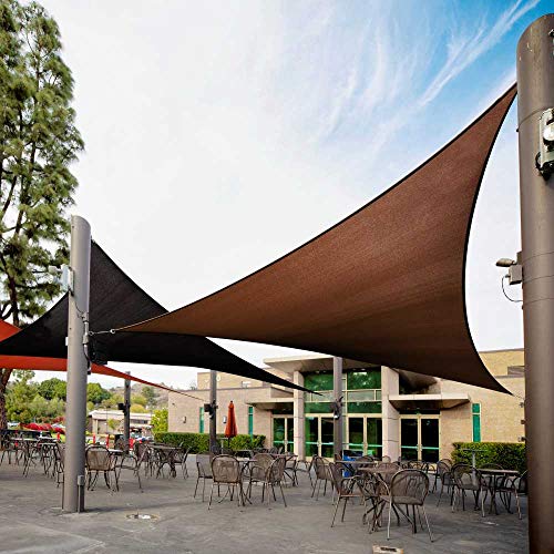 Royal Shade 7' x 7' x 7' Brown Triangle Sun Shade Sail Order to Make RSTAPRT10, UPF50+ 95% UV Blockage, 200GSM Commercial Standard Heavy Duty, 3 Years Warranty (We Make Custom Size) - color: Brown, size: 7' X 7' X 7' Custom Size