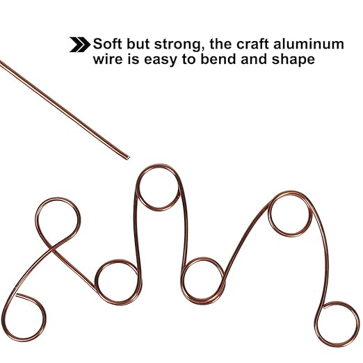 Tenn Well 9 Gauge Aluminum Wire, 50 Feet 3mm Bendable Craft Wire for Bonsai Training, Sculpting, Doll Making, Jewelry Making, Crafting (Bronze)