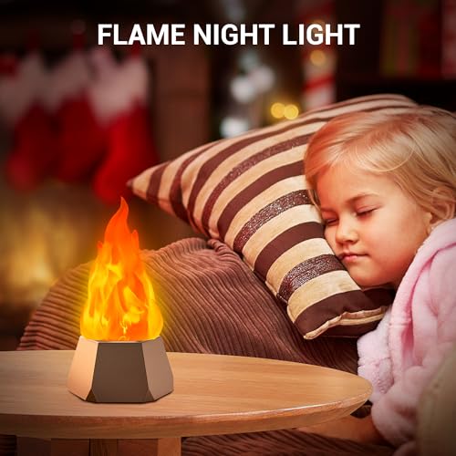 Ollcuz LED Flame Lights, Rechargeable Battery Flameless Candles, Fake Fire with Flickering Flame, LED Night Light for Kids Bedroom Outdoor Camping Party Bar Table Christmas Decorations, 2 Pack - size: 2PCS