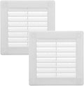 Vent Systems 3" x 3" White Plastic Soffit Vent Cover - 2 Pack - Durable Flat Square Air Vent Grille with Built-in Mesh – Weather Resistant Ventilation Grill for Wall or Ceiling – Indoor & Outdoor