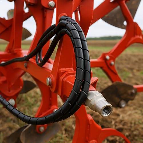 Electriduct 5/8 Inch Heavy Duty Spiral Wrap HDPE Flexible Plastic Cable Sleeve Hose Protector 25 Feet - Black - color: Black, size: 0.64 in - 25 ft