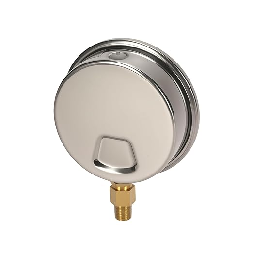 MEASUREMAN Glycerin Filled Plumbing Pressure Gauge 0-200psi Stainless Steel Case, 4" Dial 1/4" NPT Brass Lower Mount, Suitable for Pneumatic Tools, Water Filtration & Industrial Hydraulic Systems