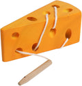 Skrtuan Wooden Lacing Cheese Threading Toy Montessori Airplane Travel Game Toys Wood Block Puzzle Fine Motor Skills Activity Learning Educational Gift for Toddlers Baby Kids 3 4 5 Years Old, 1 Cheese