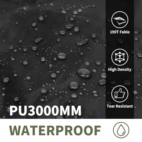 Frelaxy Tent Footprint, Waterproof Camping Tarp, Durable Tent Floor to Elevate Your Camping, Hiking, Backpacking, Hammock, Beach Experience - color: Black, size: 3 Person—80'' x 80''