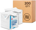 Microfiber Wholesale Bulk 16" x 16" All Purpose Towels Case Quantity (200 Count) | Large | No Fraying | High Density Microfiber | Zero Chemical Cleaner | Long-Lasting (White)