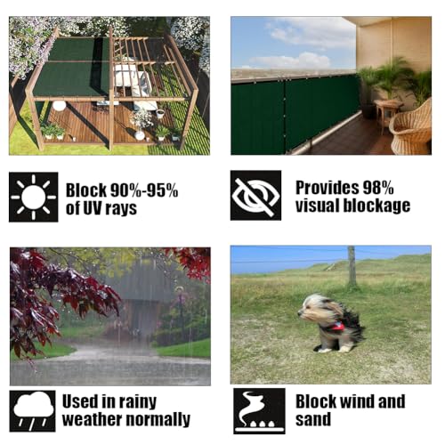 Privacy Fence Screen 3 X 100 FT, Heavy Duty Outdoor Shade Mesh Cloth for Garden, Backyard, Patio, Balcony & More – UV Protection, Windproof & Durable – Easy Installation with Grommets, Customizable - size: 3FT X 100FT