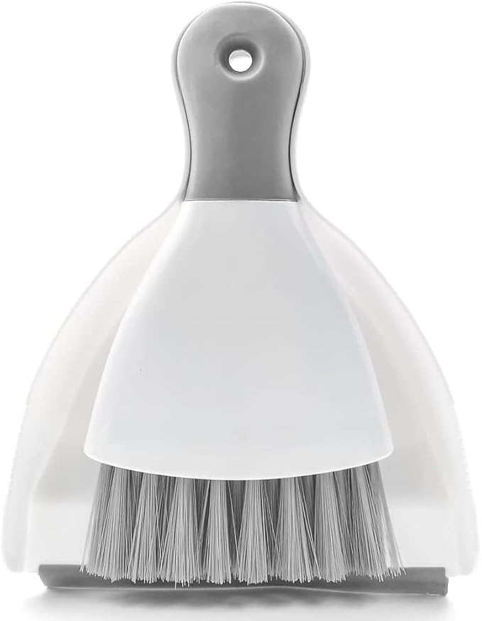 Dust pan Broom Brush Dustpan - Dustpan and Brush Set,Mini dust Pans with Brush,Dust Pan and Brush Set for Table, Key Board, Cat, Dog and Other Pets, Dust Pan Brush Nesting Tiny Cleaning Broom（Gray）