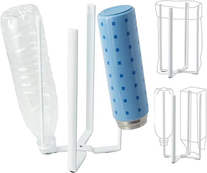 Kitchen Stand Holder, Plastic Bag Drying Rack, Multifunctional Countertop Cups Bottles Drying Rack for Plastic Bags, Bottles and Cups, Shelf Trash Bag