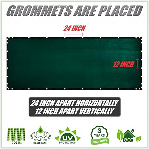 ColourTree 4' x 16' Black Fence Privacy Screen Windscreen Cover Fabric Shade Netting Mesh Cloth - Commercial Grade 170 GSM - Cable Zip Ties Included - We Make Custom Size - color: Black 2nd Generation, size: 0 4' x 1 6'