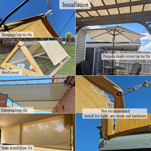 90% Shade Cloth for Patio, 10X20 FT Pergola Shade Cover, Breathable Sun Shade Fabric for Beach, Deck, Porch, Gazebo, Carport, Outdoor Sunshade Screen for Garden, Balcony, Pool. - size: 10x20Ft