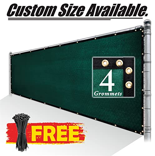 Royal Shade 4' x 25' Green Fence Privacy Screen Windscreen Cover Netting Mesh Fabric Cloth - Cable Zip Ties Included (We Make Custom Size) - color: Green, size: 0 4' x 2 5'
