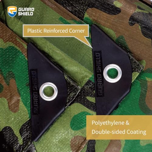 GUARD SHIELD Camo Tarp Waterproof 8x10 Feet Lightweight Camouflage Tarp Poly Cover 6mil (2-Pack) - color: Light Camo, size: 8x10 (2-Pack)