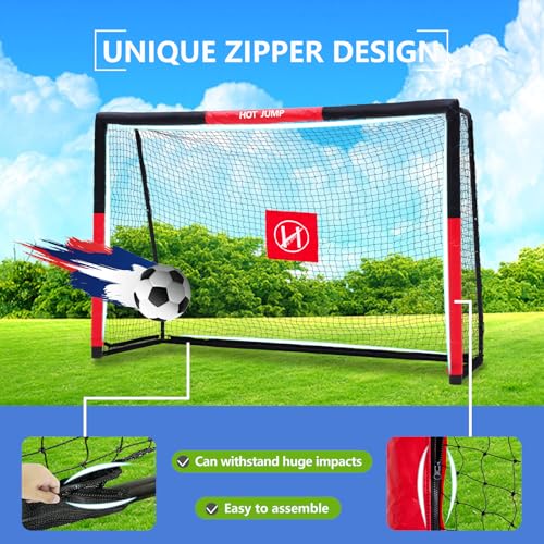 Soccer Goal for Backyard,6x4/8x5/10x6.5/12x6.5ft Metal Soccer, Soccer Goal for Kids 8-12, Soccer net with Zipper Design, Easy Assemble, Weatherproof Foam Padded Goal Post, Adults - style: 12'W×6.5'H