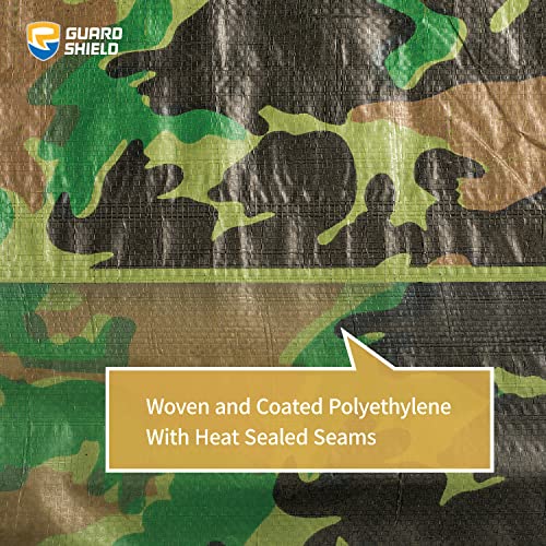 GUARD SHIELD Camo Tarp Waterproof 8x10 Feet Lightweight Camouflage Tarp Poly Cover 6mil (2-Pack) - color: Light Camo, size: 8x10 (2-Pack)