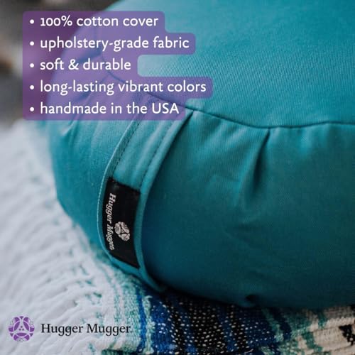 Hugger Mugger Zafu Meditation Cushion - Support in Cross-Legged Sitting, Buckwheat Filled, Durable Fabric, Convenient Handle, Handmade in USA - color: Brown