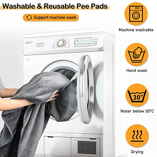 LOOBANI Non-Slip Washable Pee Pad for Dogs, 1 Pack Extra Large Reusable Dog Mat for Floor, Fast Absorbent Pet Whelping Pads, Puppy Playpen Mat for Incontinence, Housebreaking, Crate, 52x82in, Gray - size: 52"*82"(Pack of 1) Gray